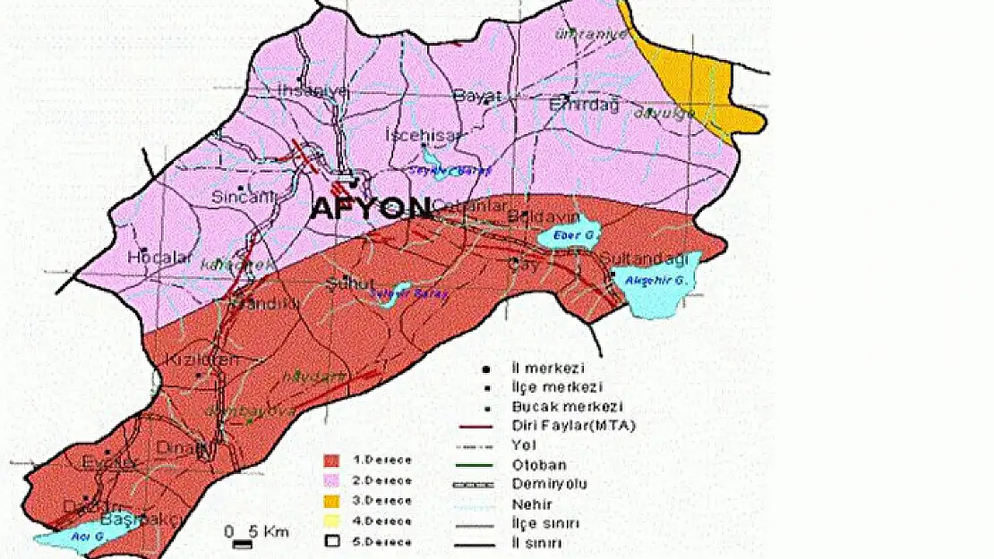 Afyon kaçıncı derecede deprem bölgesi