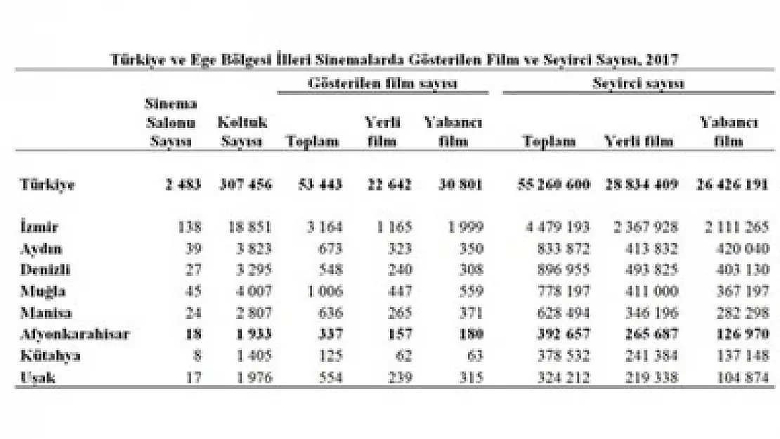 Afyon'da 337 film gösterildi – Kocatepe Gazetesi