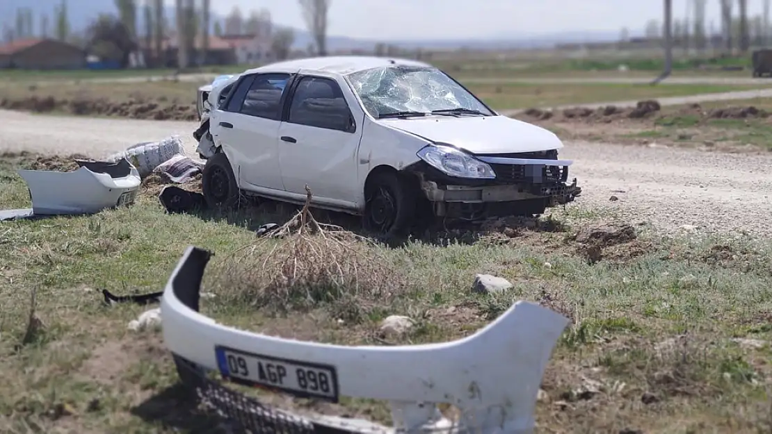 Afyon'da Takla Atan Otomobilin Sürücüsü Yaralandı