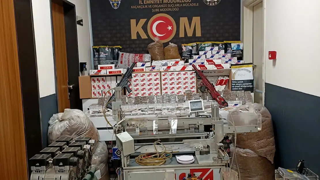 Afyon’daki fabrikasyon kaçak sigara imalatına polis dur dedi