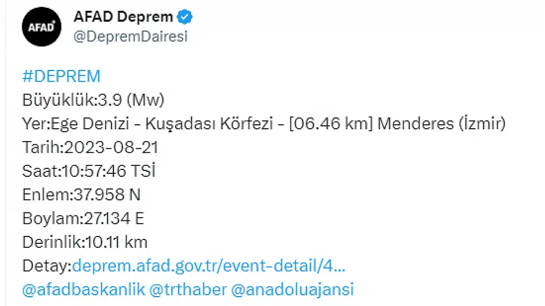 Afyon’dan sonra Ege de sallandı