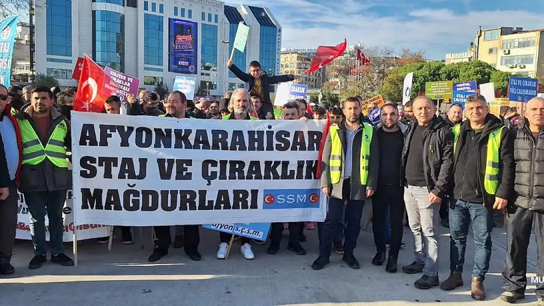 Afyon'lu Staj Mağdurları İstanbul Mitingine Katıldı