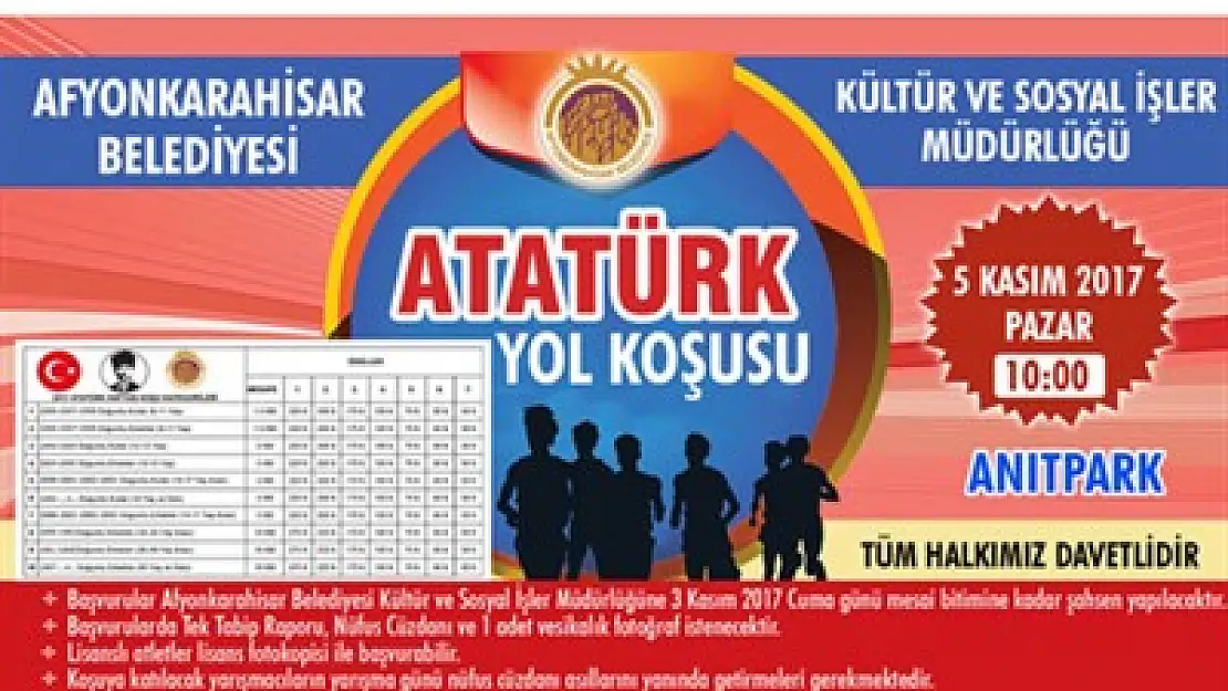 Atatürk Yol Koşusu 5 Kasım'da