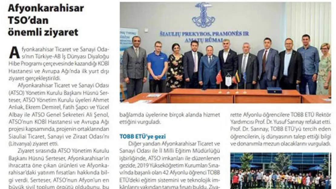 ATSO'nun faaliyetleri, Forum Dergisi'nde yayımlandı