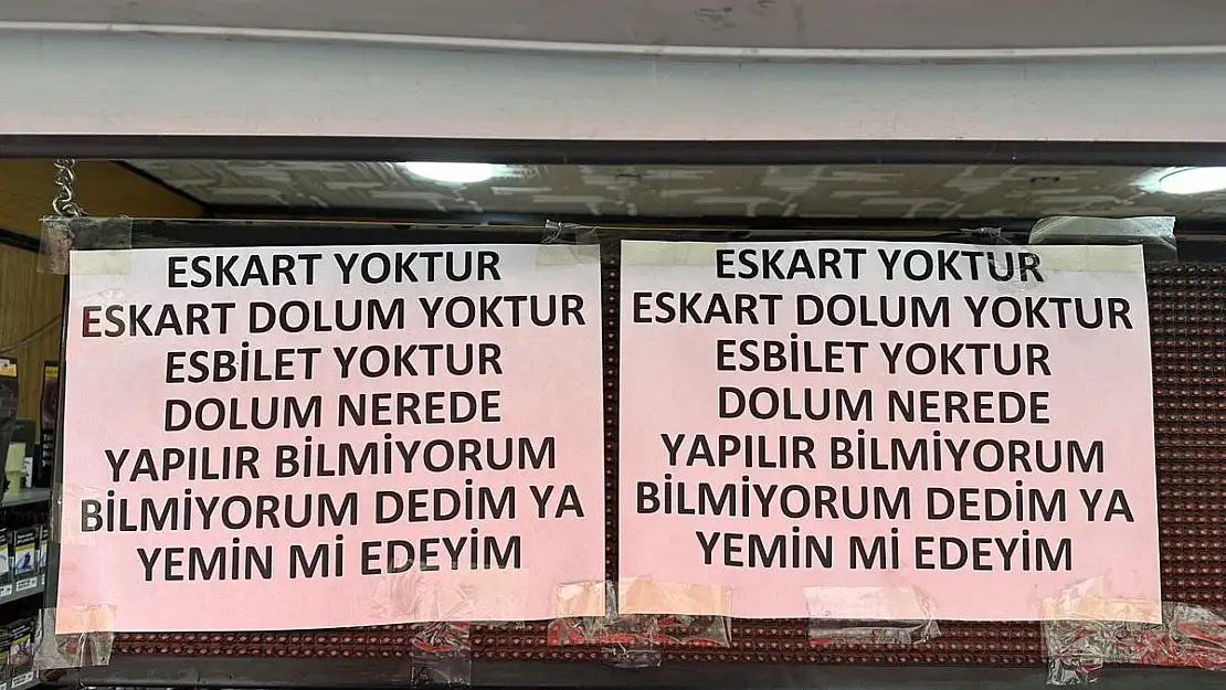 Büfe camında şaşırtan yazı