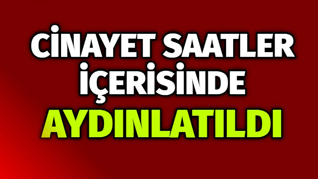 Cinayet saatler içerisinde aydınlatıldı