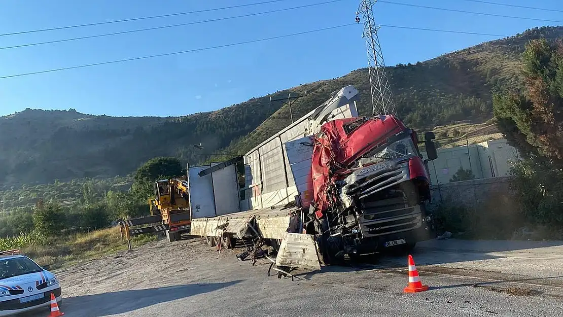 Domates yüklü tır devrildi, 1 kişi yaralandı