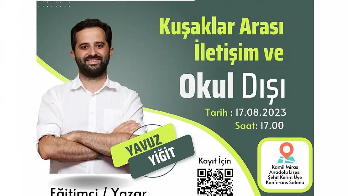 Eğitimci ve Yazar Yavuz Yiğit, yönetici ve öğretmenlere seminer verecek