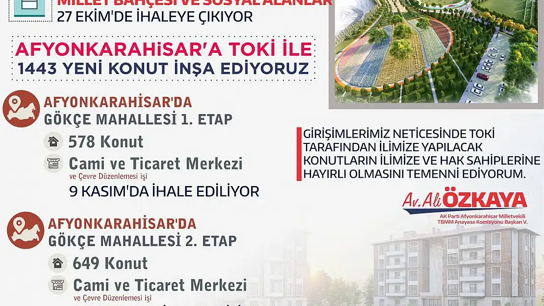 Gökçe Mahallesi TOKİ konutları Kasım’da ihalede