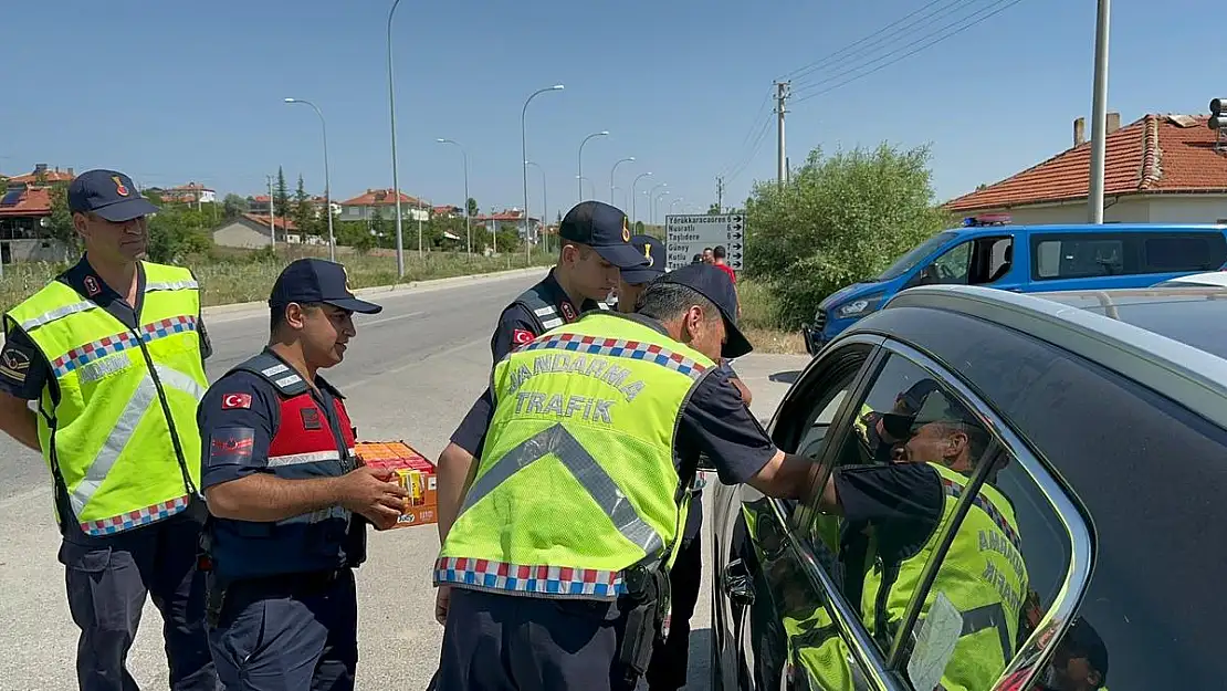 Jandarma ekipleri Bolvadin'de 11 gün boyunca trafik denetimi yaptı