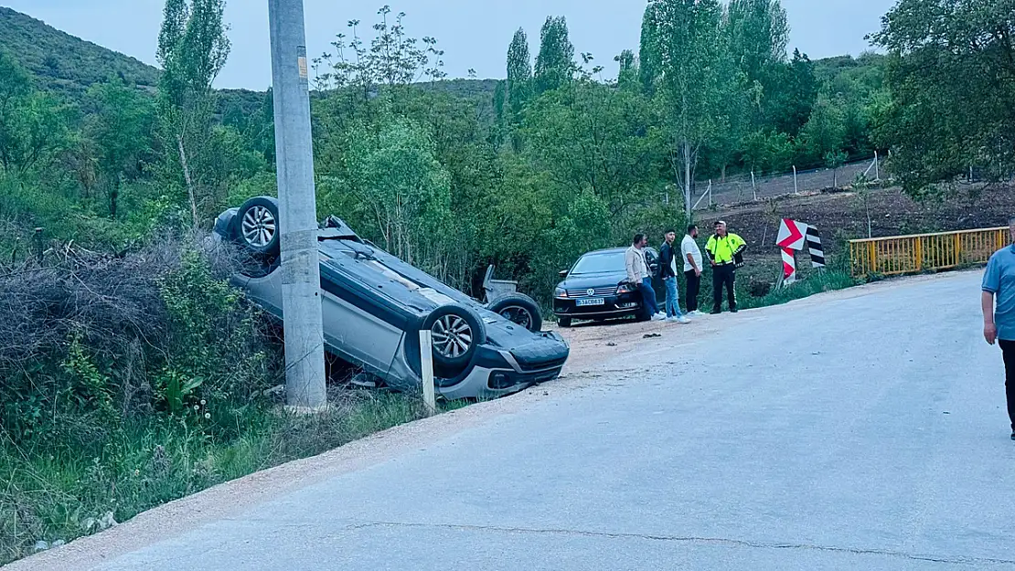 Kontrolden Çıkan Otomobil Takla Atarken, Sürücüsü Yaralandı