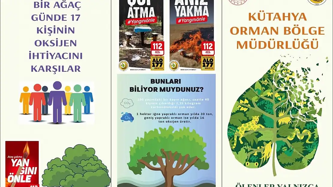 Kütahya'da vatandaşlara orman yangınlarına karşı bilgilendirme broşürü