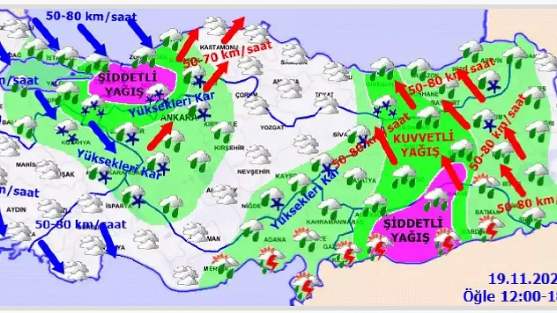 Meteoroloji’den 45 İl İçin ‘Sarı Ve Turuncu’ Kodlu Uyarı. Afyon’da Kar Yağışı