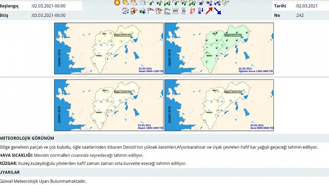 Öğleden sonra kar yağışı bekleniyor