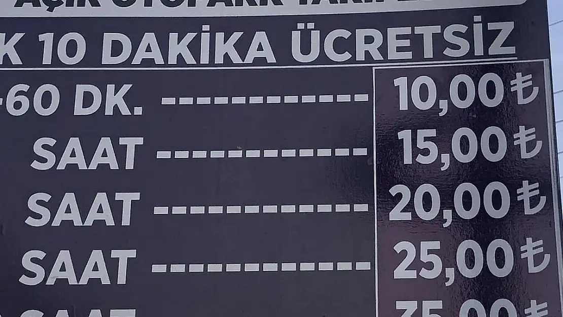 Otopark Ücretleri Zamlandı