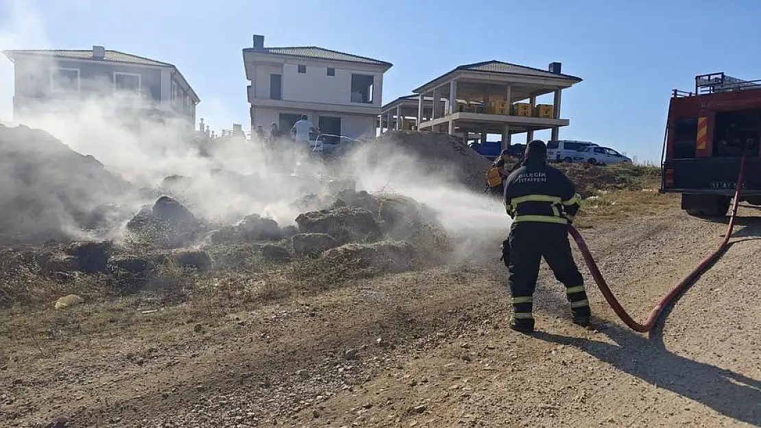 Saman Yangını Kısa Sürede Söndürüldü