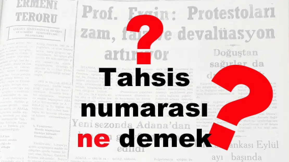 Tahsis numarası ne demek?