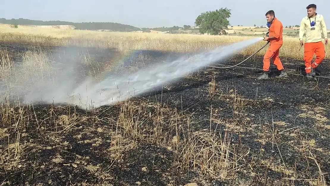 Tarım Arazisindeki Yangın Büyümeden Söndürüldü