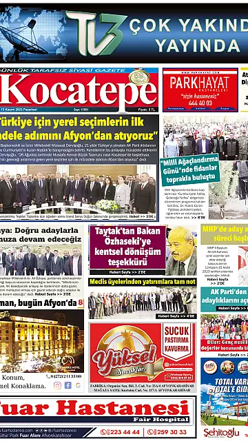 E-Gazete - Tarih: 13 Kasım 2023