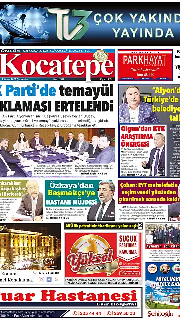 E-Gazete - Tarih: 15 Kasım 2023