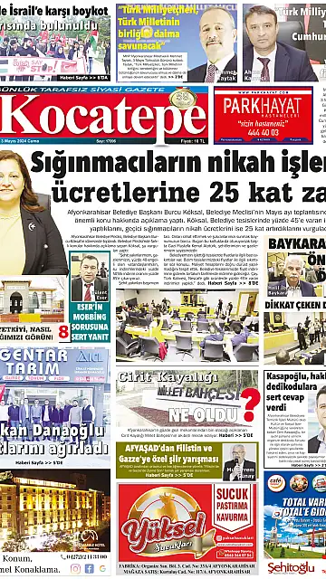 E-Gazete - Tarih: 03 Mayıs 2024