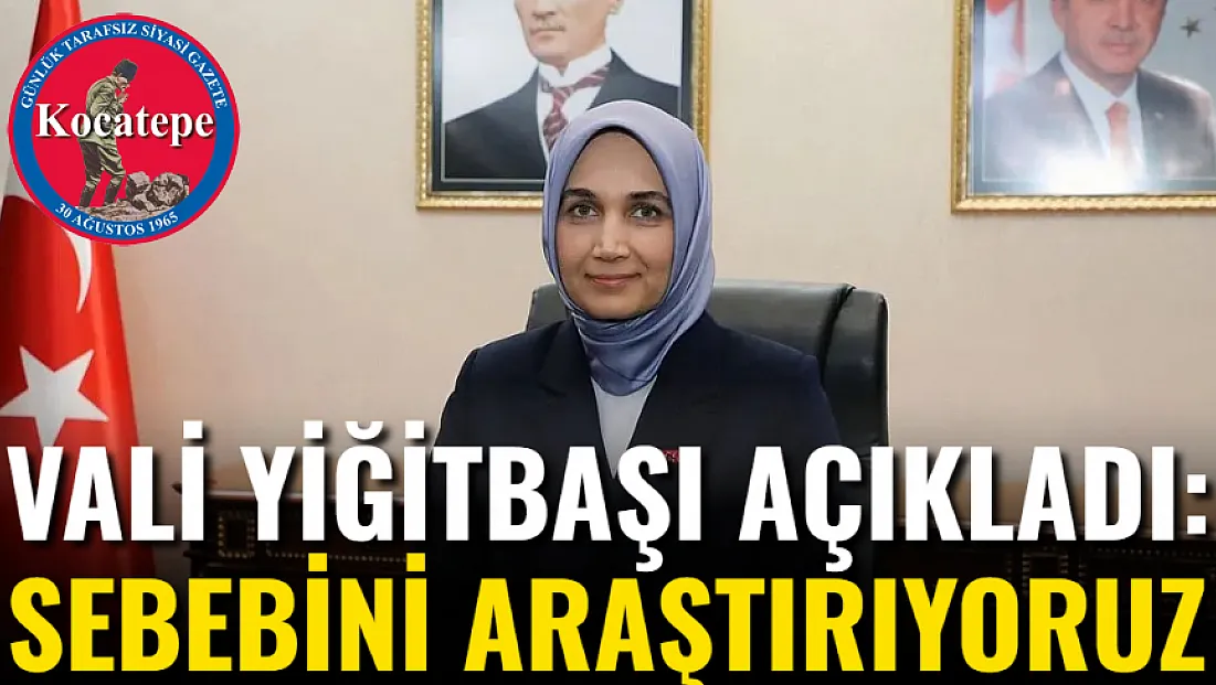 Vali Yiğitbaşı Açıkladı: Sebebini Araştırıyoruz