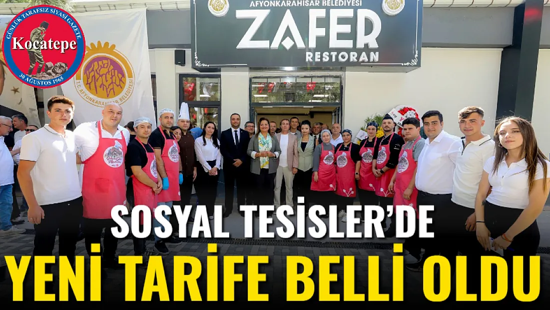 Sosyal Tesisler’de Yeni Tarife Belli Oldu