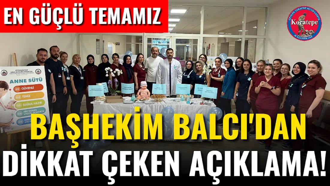 Başhekim Balcı'dan Dikkat Çeken Açıklama!