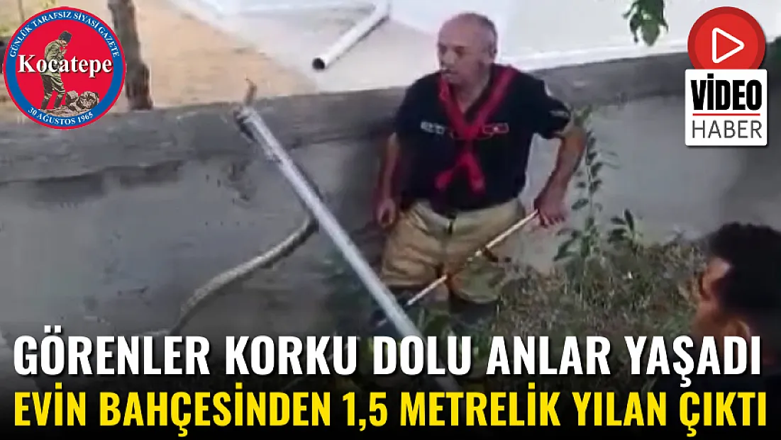 Görenler Korku Dolu Anlar Yaşadı: Evin Bahçesinden 1,5 Metrelik Yılan Çıktı