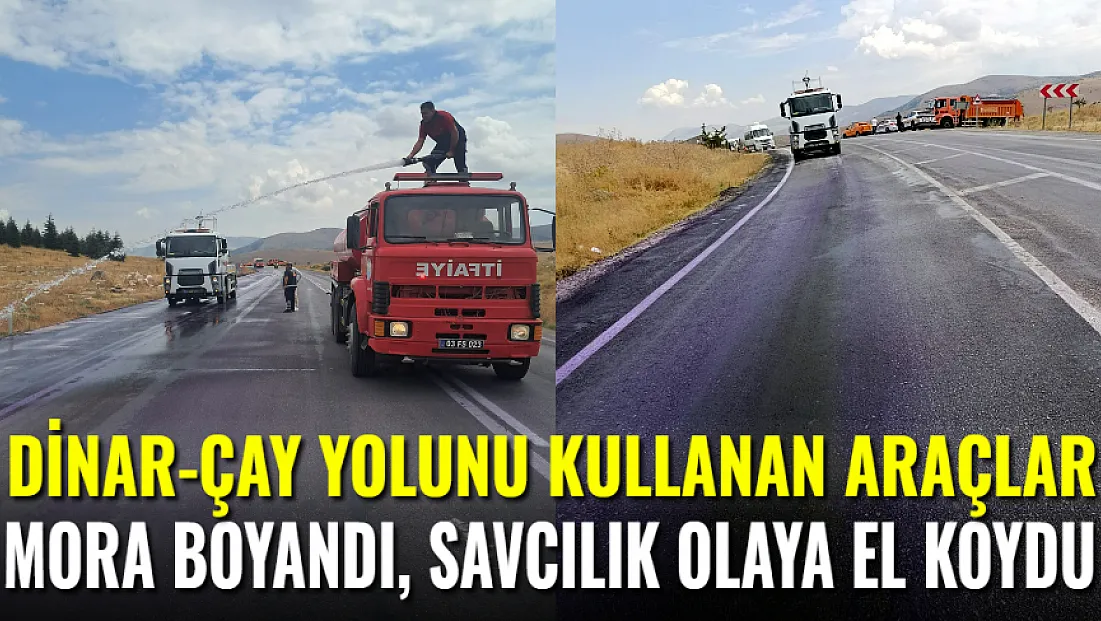 Dinar-Çay Yolunu Kullanan Araçlar Mora Boyandı, Savcılık Olaya El Koydu
