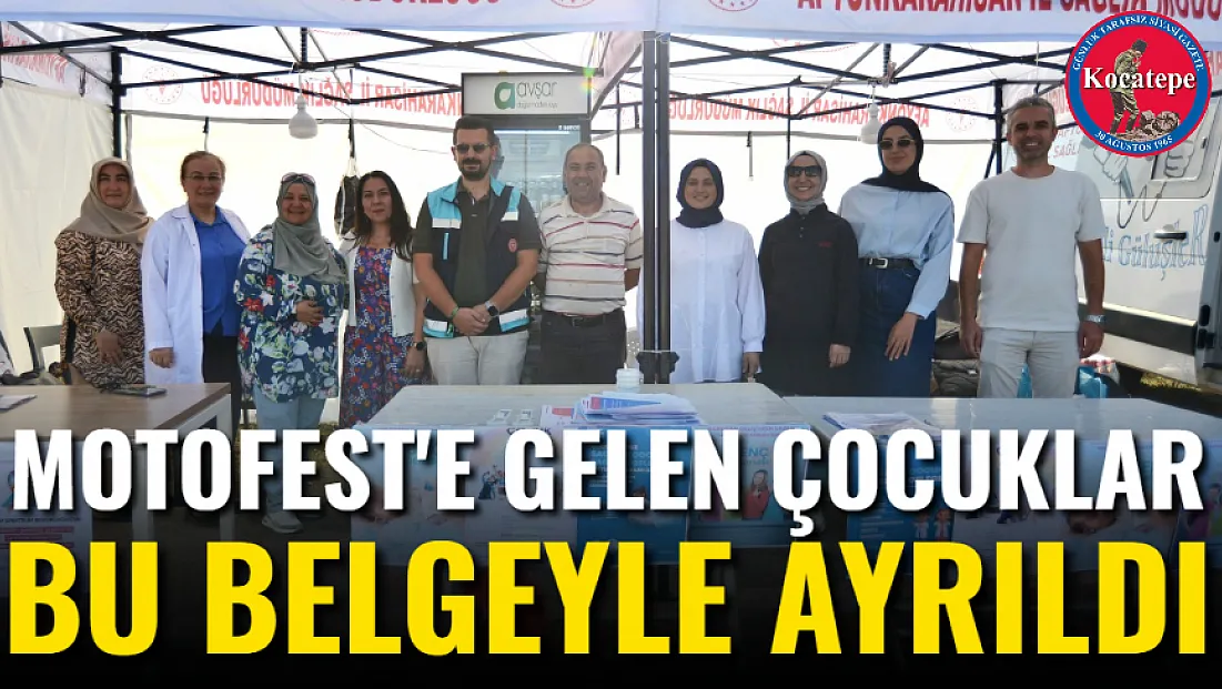 Motofest'e Gelen Çocuklar Bu Belgeyle Ayrıldı