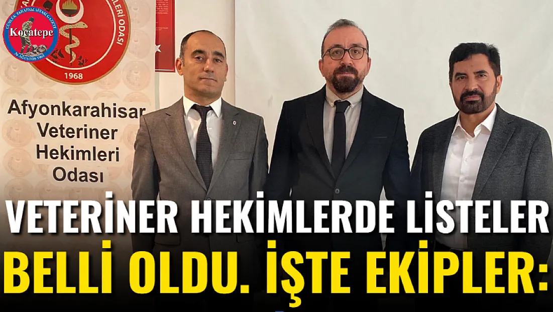 Veteriner Hekimlerde Listeler Belli Oldu. İşte Ekipler: