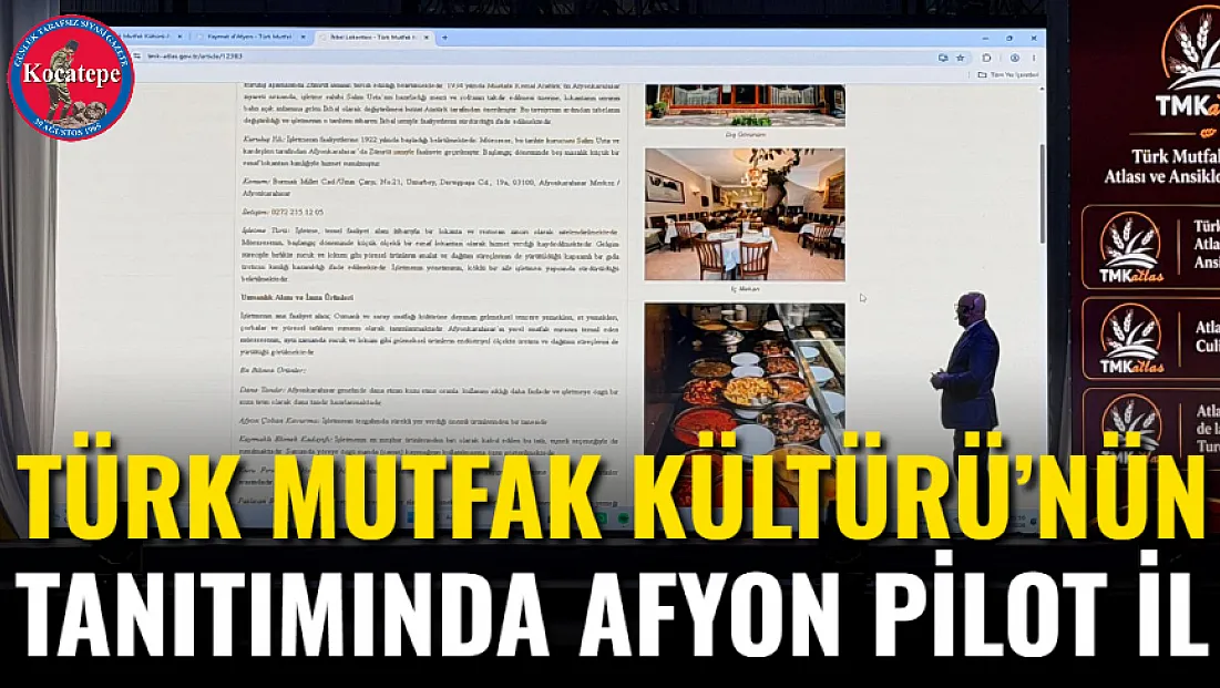 Türk Mutfak Kültürü’nün Tanıtımında Afyon Pilot İl