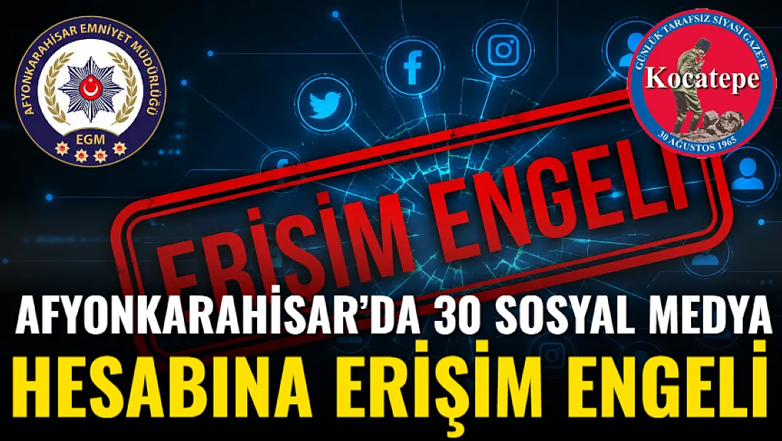 Afyon’da 30 Sosyal Medya Hesabına Erişim Engeli