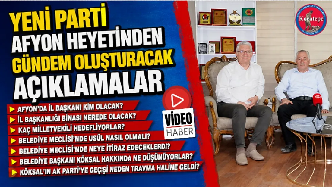 Yeni Parti Afyon Heyetinden Gündem Oluşturacak Açıklamalar