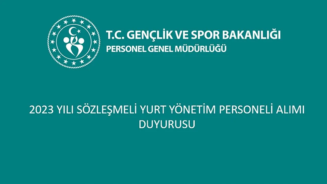 1453 Yurt Yönetim Personeli alınacak