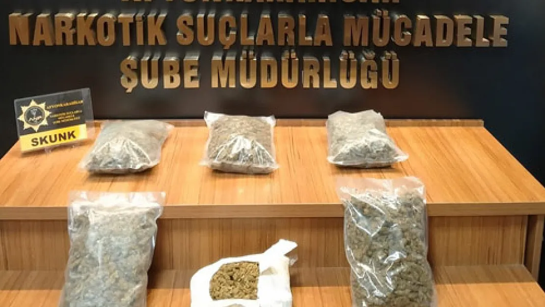 3 kilo skunk ile yakalandılar