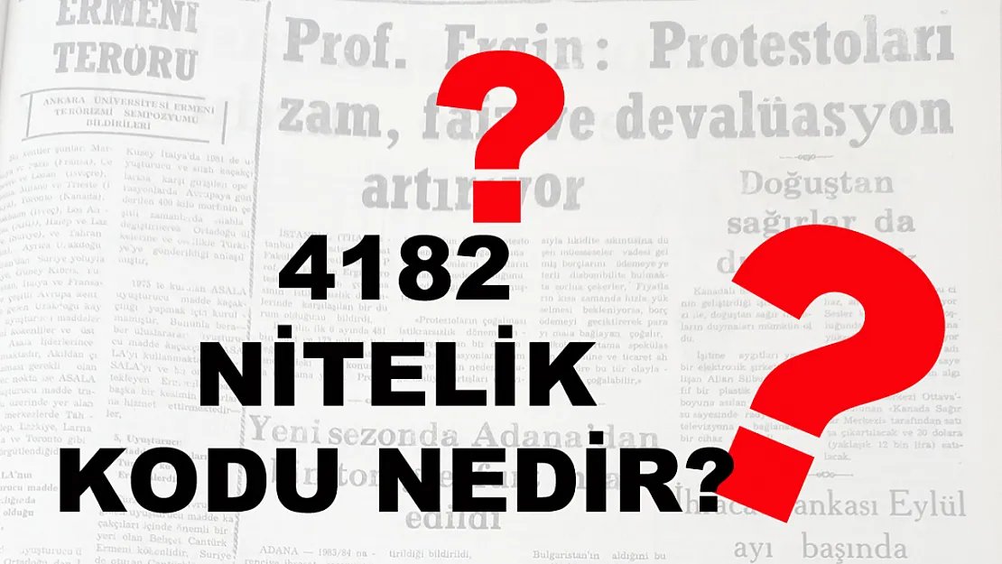 4182 Nitelik Kodu Nedir?