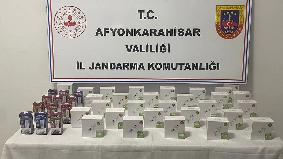 Afyon'da Kaçak Elektronik Sigara ve Kulaklık Operasyonu