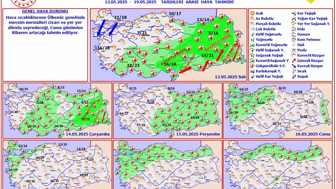 Afyon ve Çevresinde Yer Yer Yağış Bekleniyor