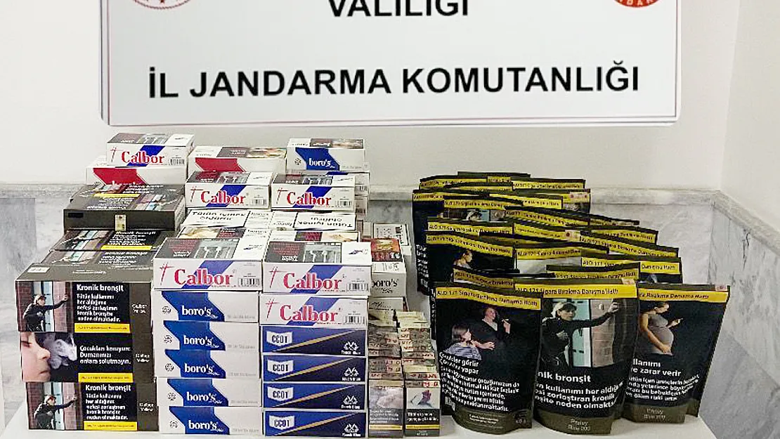 Afyonkarahisar'da Binlerce Makaron ve Kilo Kilo Tütüne El Konuldu