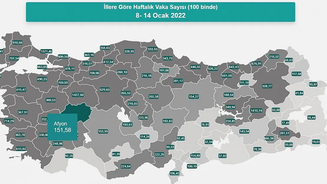 Afyonkarahisar'da korona virüs vaka sayısı bin 150'ye yükseldi