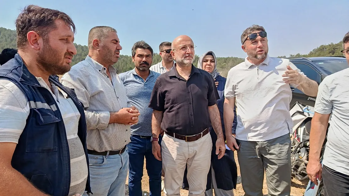 AK Parti Heyeti Yangın Bölgesinde