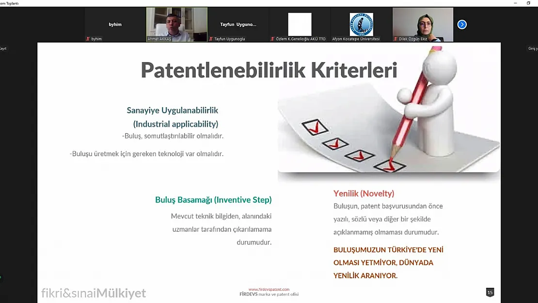 AKÜ'de Patent Alma Süreçleri Ele Alındı