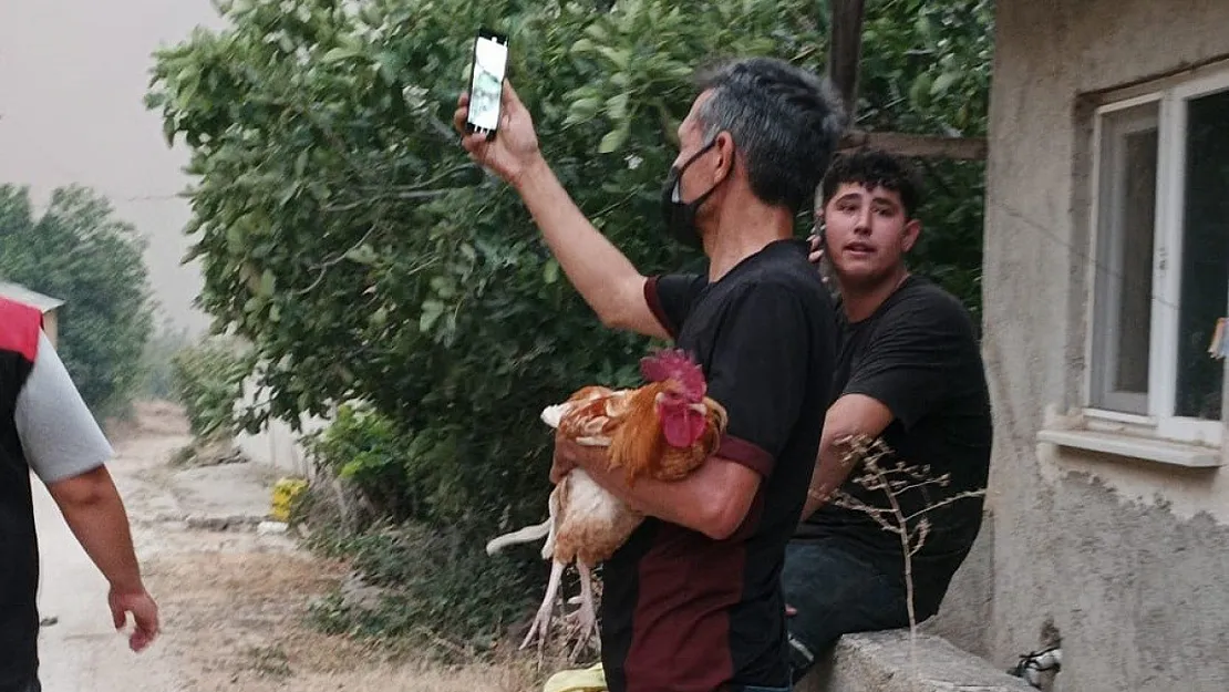 Alevler Yaklaşınca Horozunu Kucağına Alarak Köyü Terketti