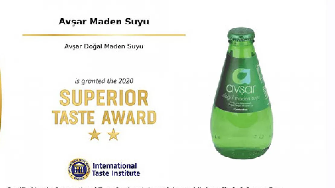 Avşar Maden Suyu gururumuz oldu