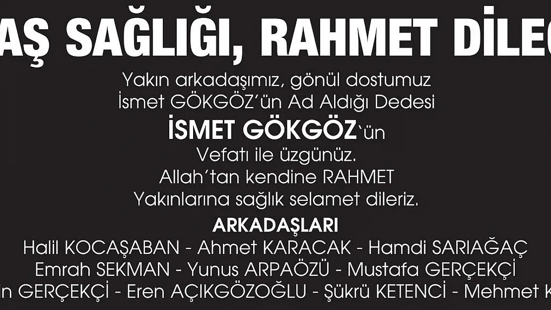 BAŞ SAĞLIĞI, RAHMET DİLEĞİ