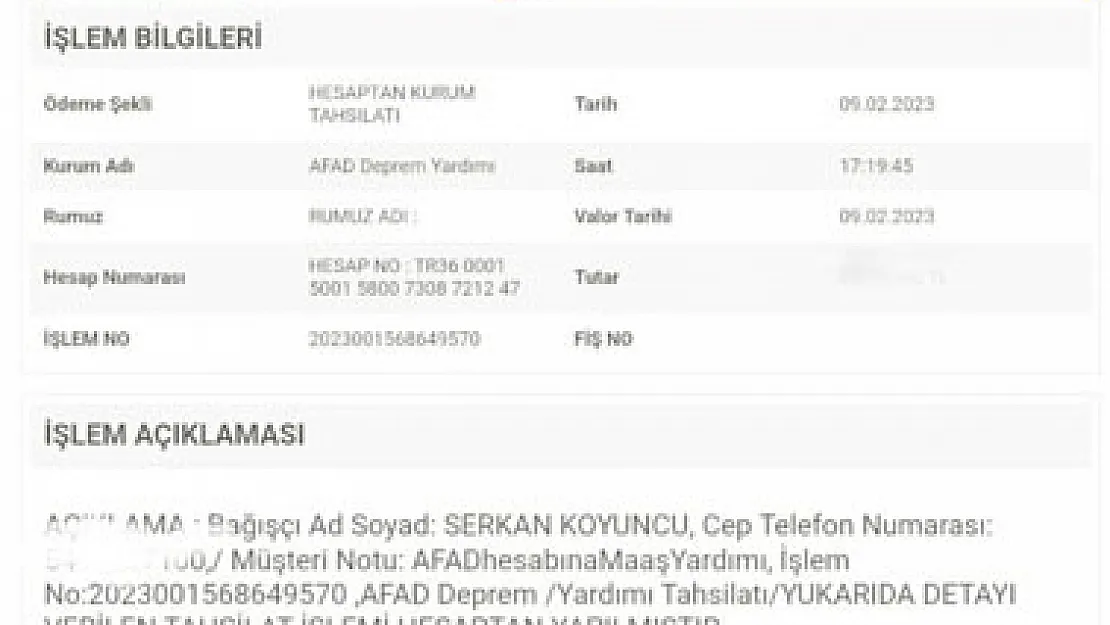 Başkan Koyuncu maaşını AFAD'a bağışladı