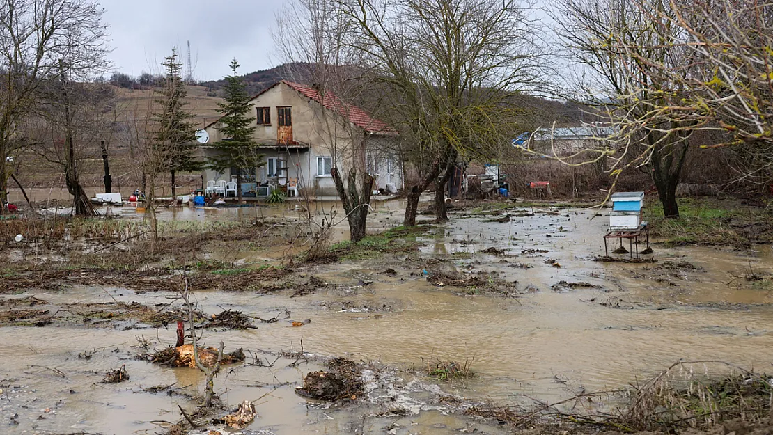 Bilecik’te Karasu Deresi taştı, birçok tarım arazisi ve iki ev su altında kaldı