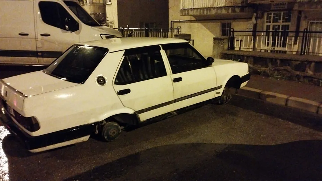 Bir Gecede 4 Lastik ve Jant Kayboldu! Hırsızlar Kıskıvrak Yakalandı